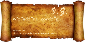 Vásári Zorán névjegykártya